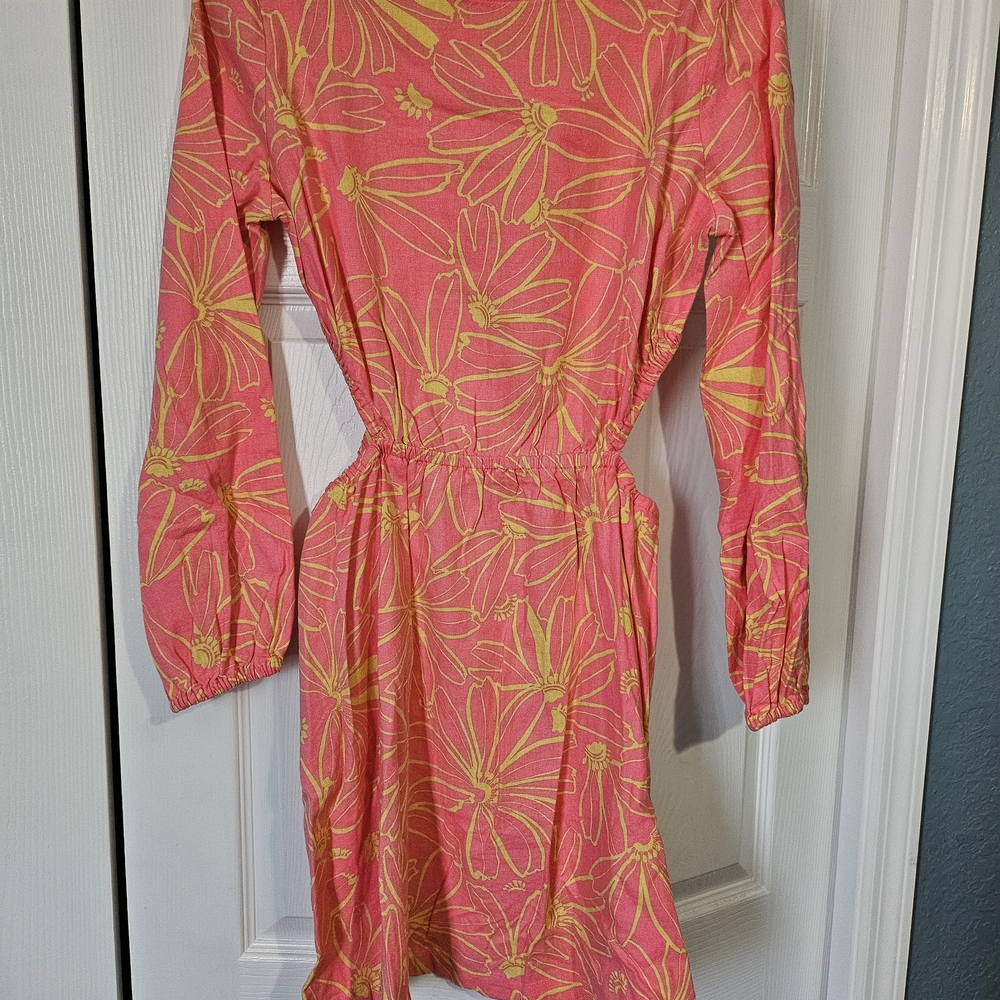 Universal Thread Pink and Yellow Floral Mini Dress